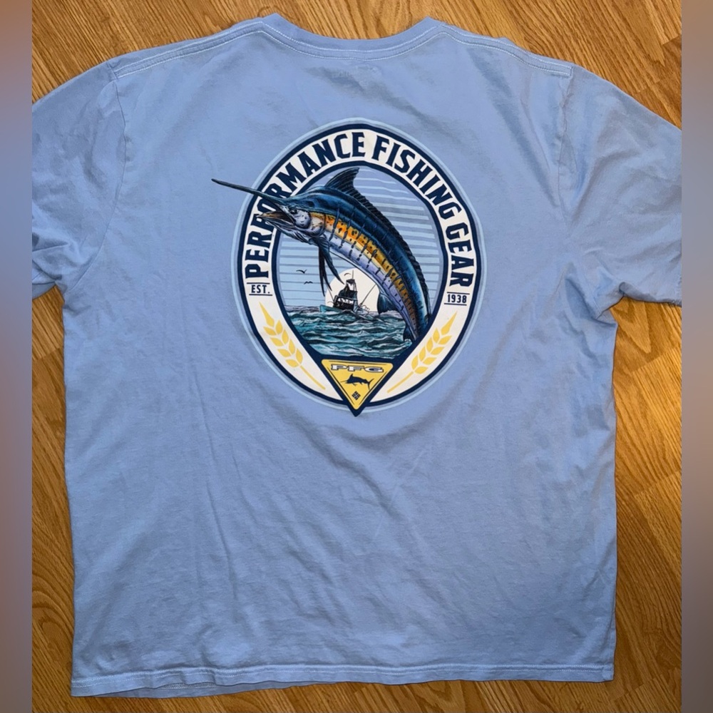 Columbia Men's Light Blue Short Sleeve Tee